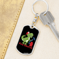 Firefighter Fire Saures Keychain Stainless Steel or 18k Gold Dog Tag Keyring-Express Your Love Gifts