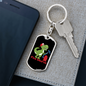 Firefighter Fire Saures Keychain Stainless Steel or 18k Gold Dog Tag Keyring-Express Your Love Gifts
