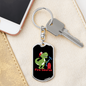 Firefighter Fire Saures Keychain Stainless Steel or 18k Gold Dog Tag Keyring-Express Your Love Gifts