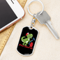 Firefighter Fire Saures Keychain Stainless Steel or 18k Gold Dog Tag Keyring-Express Your Love Gifts