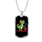 Firefighter Fire Saures Necklace Stainless Steel or 18k Gold Dog Tag 24" Chain-Express Your Love Gifts