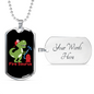 Firefighter Fire Saures Necklace Stainless Steel or 18k Gold Dog Tag 24" Chain-Express Your Love Gifts