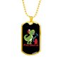 Firefighter Fire Saures Necklace Stainless Steel or 18k Gold Dog Tag 24" Chain-Express Your Love Gifts