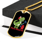 Firefighter Fire Saures Necklace Stainless Steel or 18k Gold Dog Tag 24" Chain-Express Your Love Gifts