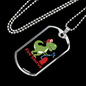 Firefighter Fire Saures Necklace Stainless Steel or 18k Gold Dog Tag 24" Chain-Express Your Love Gifts