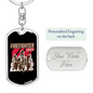 Firefighter Fire Squad Keychain Stainless Steel or 18k Gold Dog Tag Keyring-Express Your Love Gifts
