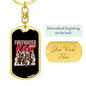 Firefighter Fire Squad Keychain Stainless Steel or 18k Gold Dog Tag Keyring-Express Your Love Gifts