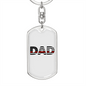 Firefighter Flag Dad Keychain Stainless Steel or 18k Gold Dog Tag Keyring-Express Your Love Gifts