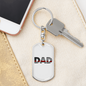 Firefighter Flag Dad Keychain Stainless Steel or 18k Gold Dog Tag Keyring-Express Your Love Gifts