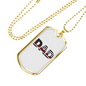 Firefighter Flag Dad Necklace Stainless Steel or 18k Gold Dog Tag 24" Chain-Express Your Love Gifts
