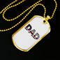 Firefighter Flag Dad Necklace Stainless Steel or 18k Gold Dog Tag 24" Chain-Express Your Love Gifts