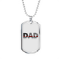 Firefighter Flag Dad Necklace Stainless Steel or 18k Gold Dog Tag 24" Chain-Express Your Love Gifts