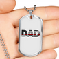 Firefighter Flag Dad Necklace Stainless Steel or 18k Gold Dog Tag 24" Chain-Express Your Love Gifts