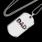 Firefighter Flag Dad Necklace Stainless Steel or 18k Gold Dog Tag 24" Chain-Express Your Love Gifts