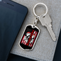 Firefighter Flag Keychain Stainless Steel or 18k Gold Dog Tag Keyring-Express Your Love Gifts