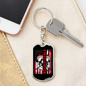 Firefighter Flag Keychain Stainless Steel or 18k Gold Dog Tag Keyring-Express Your Love Gifts