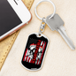 Firefighter Flag Keychain Stainless Steel or 18k Gold Dog Tag Keyring-Express Your Love Gifts