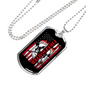 Firefighter Flag Necklace Stainless Steel or 18k Gold Dog Tag 24" Chain-Express Your Love Gifts