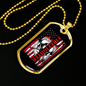 Firefighter Flag Necklace Stainless Steel or 18k Gold Dog Tag 24" Chain-Express Your Love Gifts