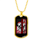 Firefighter Flag Necklace Stainless Steel or 18k Gold Dog Tag 24" Chain-Express Your Love Gifts