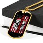 Firefighter Flag Necklace Stainless Steel or 18k Gold Dog Tag 24" Chain-Express Your Love Gifts