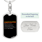 Firefighter Hero And Legend Keychain Stainless Steel or 18k Gold Dog Tag Keyring-Express Your Love Gifts