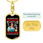 Firefighter I'm The Storm Keychain Stainless Steel or 18k Gold Dog Tag Keyring-Express Your Love Gifts