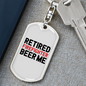 Firefighter In The Middle Keychain Stainless Steel or 18k Gold Dog Tag Keyring-Express Your Love Gifts