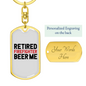 Firefighter In The Middle Keychain Stainless Steel or 18k Gold Dog Tag Keyring-Express Your Love Gifts