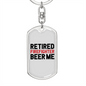 Firefighter In The Middle Keychain Stainless Steel or 18k Gold Dog Tag Keyring-Express Your Love Gifts