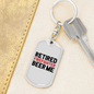 Firefighter In The Middle Keychain Stainless Steel or 18k Gold Dog Tag Keyring-Express Your Love Gifts