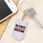 Firefighter In The Middle Keychain Stainless Steel or 18k Gold Dog Tag Keyring-Express Your Love Gifts