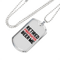 Firefighter In The Middle Necklace Stainless Steel or 18k Gold Dog Tag 24" Chain-Express Your Love Gifts