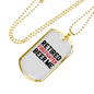 Firefighter In The Middle Necklace Stainless Steel or 18k Gold Dog Tag 24" Chain-Express Your Love Gifts