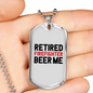 Firefighter In The Middle Necklace Stainless Steel or 18k Gold Dog Tag 24" Chain-Express Your Love Gifts