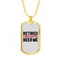 Firefighter In The Middle Necklace Stainless Steel or 18k Gold Dog Tag 24" Chain-Express Your Love Gifts