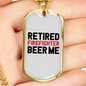 Firefighter In The Middle Necklace Stainless Steel or 18k Gold Dog Tag 24" Chain-Express Your Love Gifts
