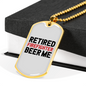 Firefighter In The Middle Necklace Stainless Steel or 18k Gold Dog Tag 24" Chain-Express Your Love Gifts