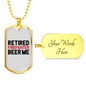 Firefighter In The Middle Necklace Stainless Steel or 18k Gold Dog Tag 24" Chain-Express Your Love Gifts