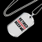 Firefighter In The Middle Necklace Stainless Steel or 18k Gold Dog Tag 24" Chain-Express Your Love Gifts