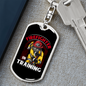 Firefighter In Training Keychain Stainless Steel or 18k Gold Dog Tag Keyring-Express Your Love Gifts