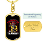Firefighter In Training Keychain Stainless Steel or 18k Gold Dog Tag Keyring-Express Your Love Gifts