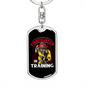 Firefighter In Training Keychain Stainless Steel or 18k Gold Dog Tag Keyring-Express Your Love Gifts