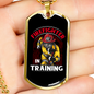 Firefighter In Training Necklace Stainless Steel or 18k Gold Dog Tag 24" Chain-Express Your Love Gifts