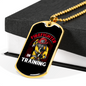 Firefighter In Training Necklace Stainless Steel or 18k Gold Dog Tag 24" Chain-Express Your Love Gifts