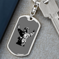 Firefighter In Uniform Keychain Stainless Steel or 18k Gold Dog Tag Keyring-Express Your Love Gifts