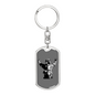 Firefighter In Uniform Keychain Stainless Steel or 18k Gold Dog Tag Keyring-Express Your Love Gifts