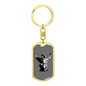 Firefighter In Uniform Keychain Stainless Steel or 18k Gold Dog Tag Keyring-Express Your Love Gifts