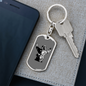 Firefighter In Uniform Keychain Stainless Steel or 18k Gold Dog Tag Keyring-Express Your Love Gifts