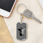 Firefighter In Uniform Keychain Stainless Steel or 18k Gold Dog Tag Keyring-Express Your Love Gifts